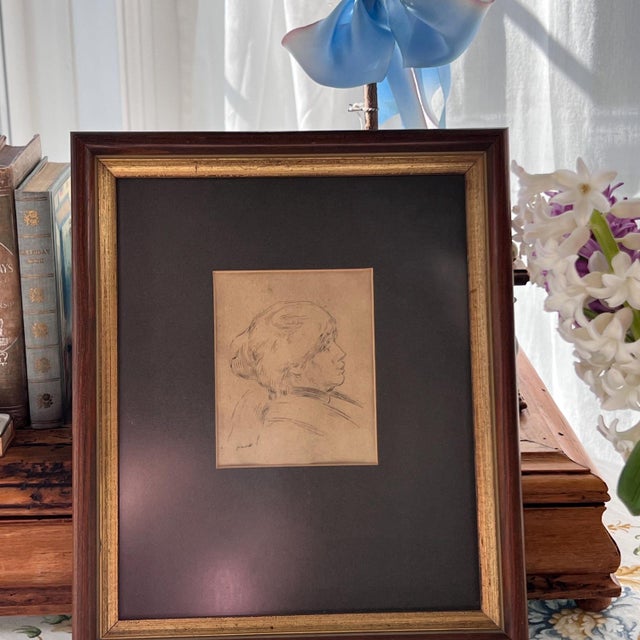 Paper 19th Century Pierre Auguste Renoir Etching: Berthe Morisot Portrait, Framed Art For Sale - Image 7 of 9