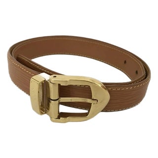1990s Louis Vuitton Epi Ceinture Brown Leather Belt (27"-30") For Sale