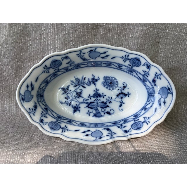 Vintage Hand Painted Blue Meissen Serving Dish For Sale - Image 13 of 15