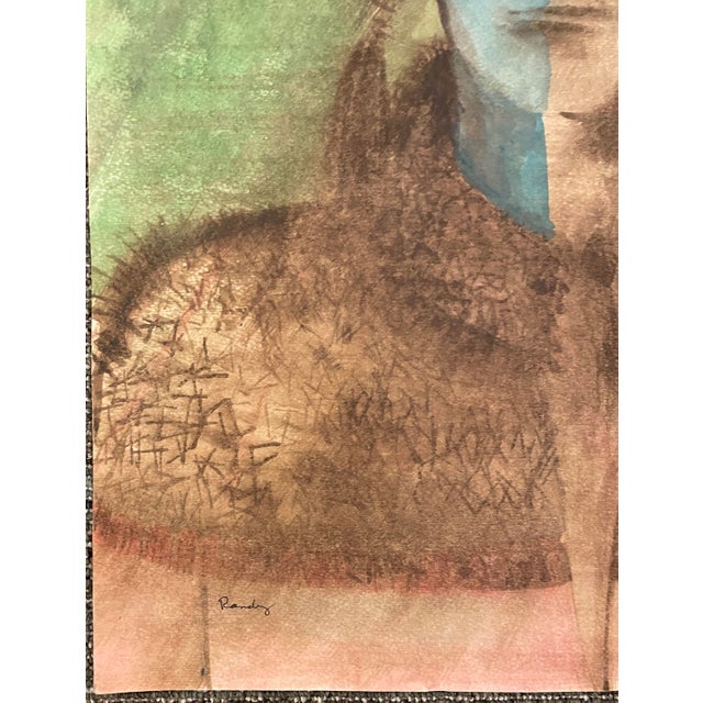 1980s Randy Ballano portrait of a lady with pigtails. Signed lower left. Combined shipping available, please inquire.