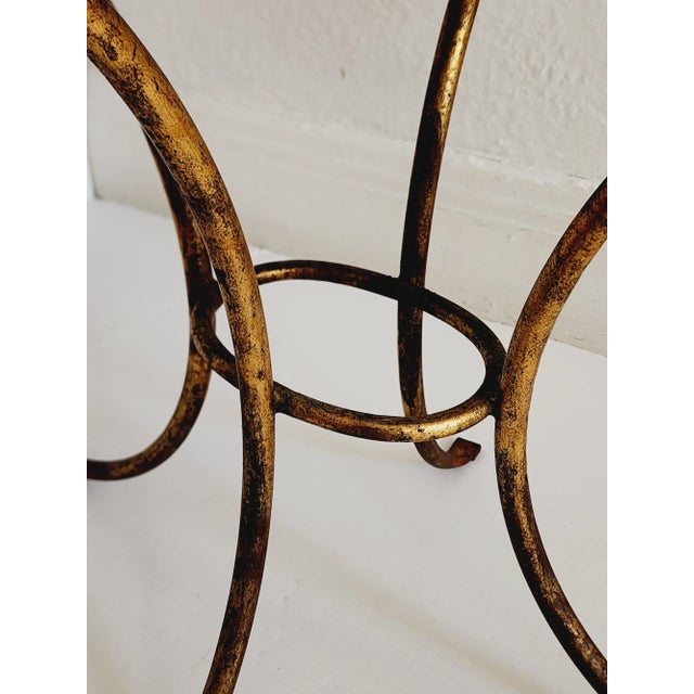 Metal Vintage Hollywood Regency Style Gilt Iron Plant Stand For Sale - Image 7 of 9