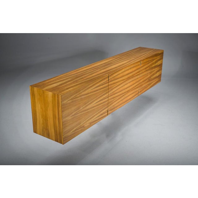 1960s Vintage Floating Wall Sideboard in Walnut, 1960s For Sale - Image 5 of 16
