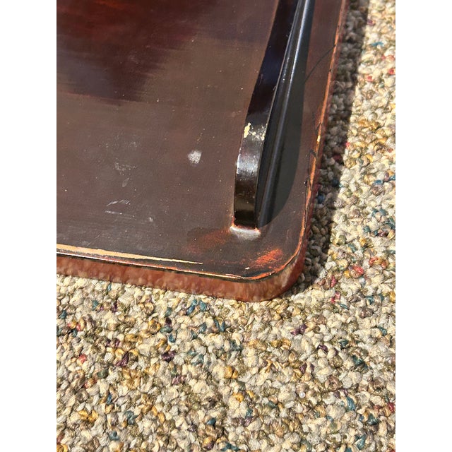 Early 20th Century Japanese Hand-Painted Lacquer Tea Tray For Sale - Image 11 of 12
