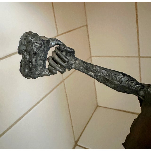 Vintage Brutalist Modernist Welded Steel Figural Sculpture, Signed For Sale - Image 15 of 17