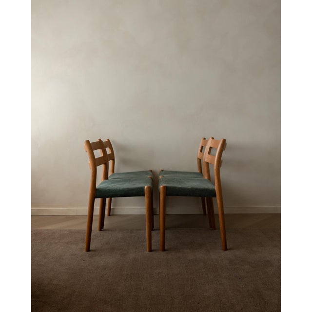 Vintage Danish Model 84 Dining Chairs in Oak by Niels Otto Møller for J.L. Møllers Møbelfabrik, 1960s, Set of 4 For Sale - Image 4 of 18