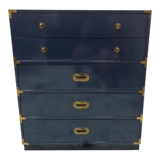 Bernhardt Navy Campaign Style Chest For Sale