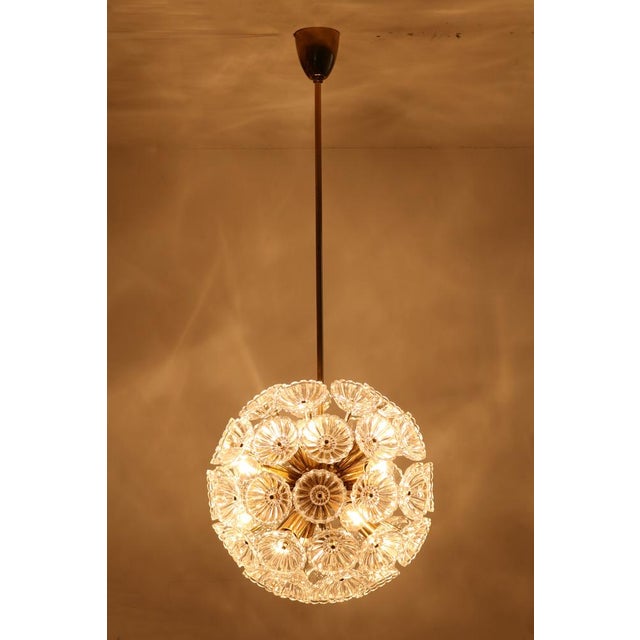 Gold Vintage Space Age GDR Dandelion Sputnik Lamp Pendant Light from Veb Ebersbach, GDR, 1960s For Sale - Image 8 of 10