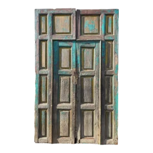 Late 19th Century Mexican Spanish Double Doors Doors Within the Doors Santa Fe Style - a Pair