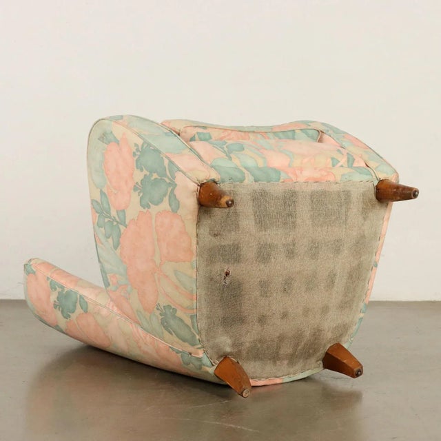 Set of Vintage Bergère Armchairs in Fabric, Italy, 1950s For Sale - Image 10 of 11