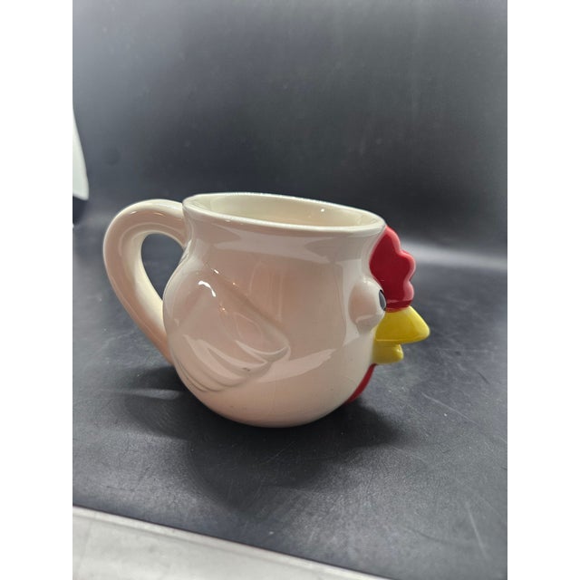 Vintage Chicken Rooster Ceramic Egg Separator 2 3/4" Tall Unmarked