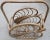 Tan Large Vintage Rattan Basket With Handle For Sale - Image 8 of 10
