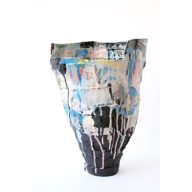 Ardea cinerea vase by elke sada unique piece dimensions: w 31 x d 32 x h 45 cm materials: black grogged clay, coloured...