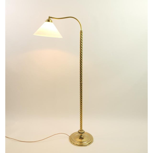 Metal Art Deco Massive Brass Floor Lamp, Vienna, 1930s For Sale - Image 7 of 11