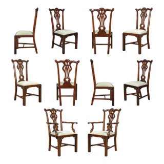Essex Chippendale Chairs, Set of 10 For Sale