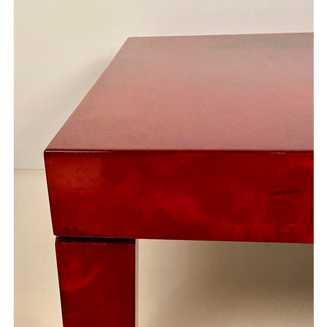 Lacquered Goatskin Cocktail Table in the Style of Aldo Tura, Italy, 1970s For Sale - Image 9 of 13