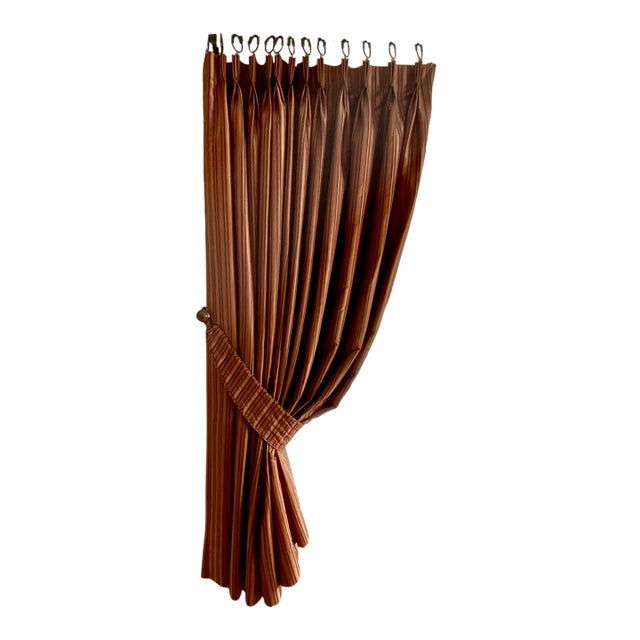 Custom Handmade Silk Drapes With Matching Pillows & Hand-Embroidered Throw - Complete Set "Chairs Not Included" For Sale