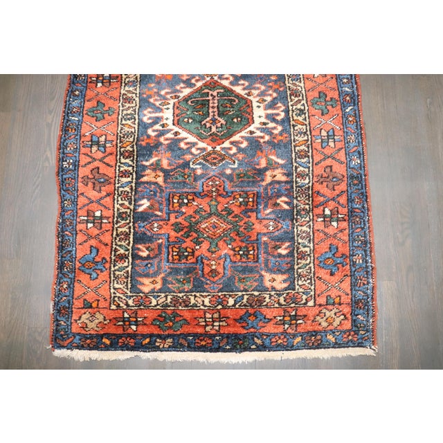Textile Antique Zabihi Collection Persian Heriz Karadja Small Rug - 3' x 4'7" For Sale - Image 7 of 9