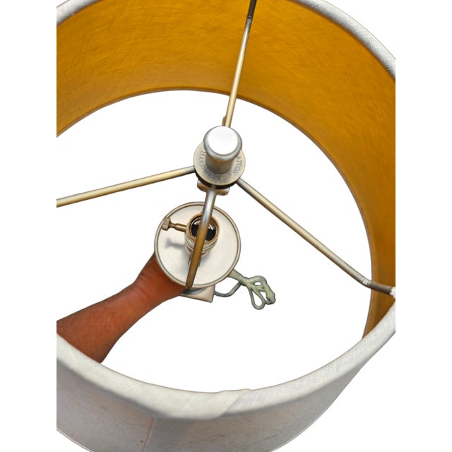 Restoration Hardware Table Lamp Nickeled Corinthian Column Shade For Sale In Philadelphia - Image 6 of 7