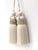 Pair of handmade, silky key tassels with satin covered moulds, gimp and twisted cord details. Skirt hangs straight, has a...