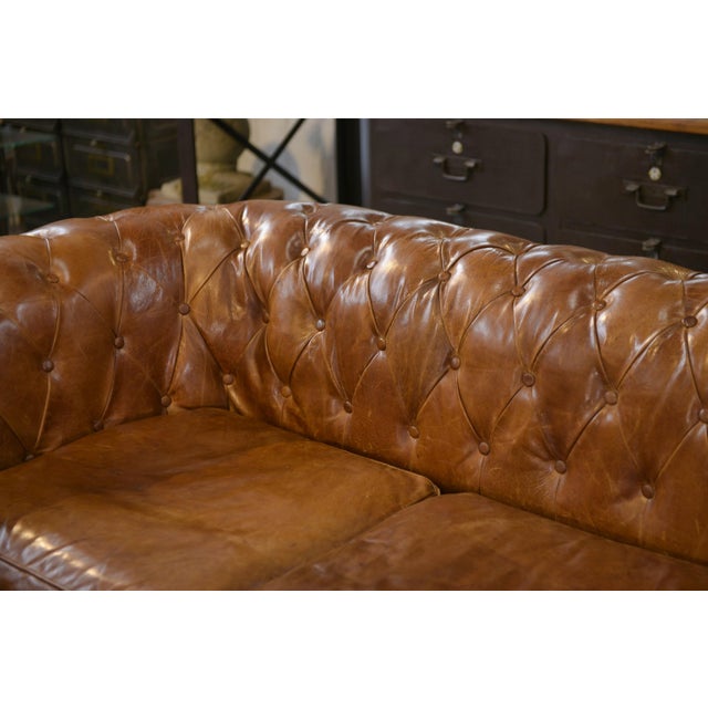Chesterfield Sofa in Brown Leather, 2000s For Sale - Image 9 of 14
