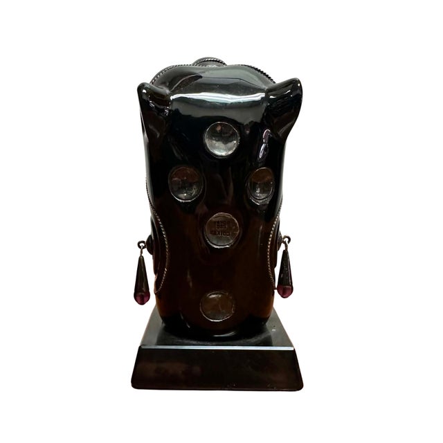 Vintage Taxco 925 Mexican Sterling Silver and Obsidian Aztec Head Sculpture For Sale - Image 6 of 8
