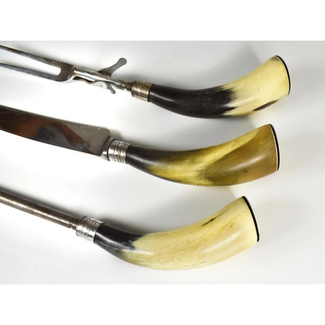 Vintage Fuller Bros Ltd. Natural Cow Horn Handle Cutlery, 3 Pieces For Sale - Image 4 of 13