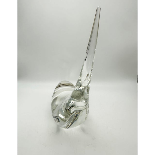 Mid 20th Century Seguso Italian Murano Clear Art Glass Bird Figurine For Sale - Image 5 of 6