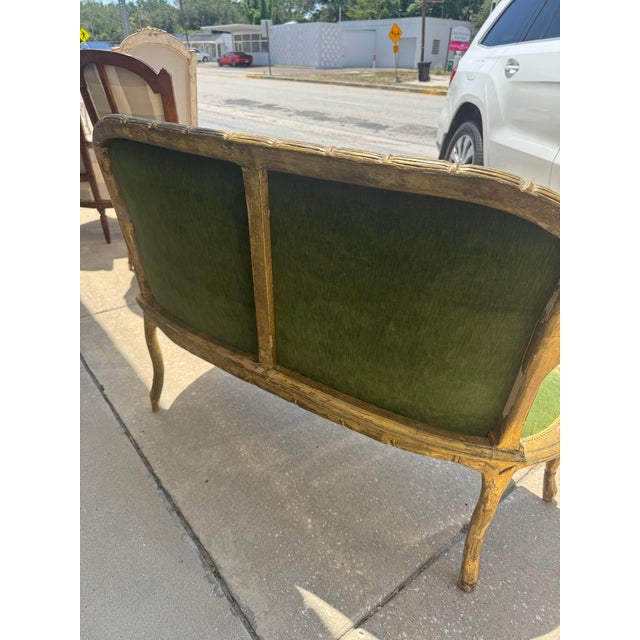 Old Faux Bamboo Italian Settee For Sale - Image 9 of 10