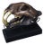 Big Cat Skull Sculpture on Black Display Stand, 1990s For Sale