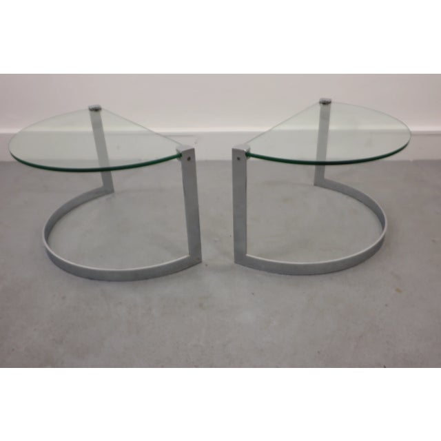 Glass & Chrome Coffee Table, 1970s, Set of 2 For Sale - Image 9 of 18