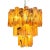 Chandelier Three-Tier Murano Trunk Glass in Amber - Black Albaster Color For Sale