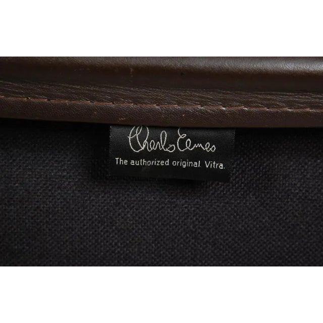 Brown Patinated Dark Brown Leather Ea-119 Office Chair by Charles Eames for Vitra, 2000s For Sale - Image 8 of 9