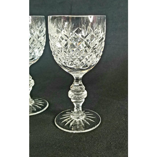 Set of 14 vintage Imperial Crystal, Empress wine glass. Hand blown with a criss/cross pattern with a six sided stem with a...