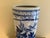 Ceramic Vintage Chinoiserie Blue and White Porcelain Umbrella Stand For Sale - Image 7 of 13