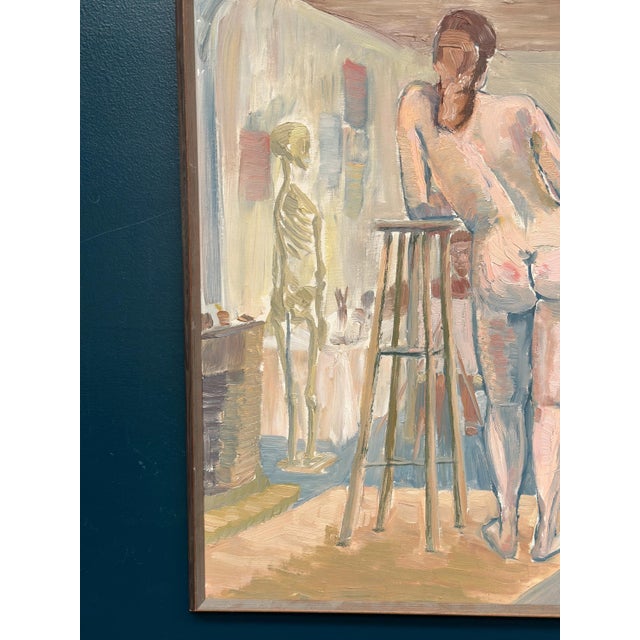 Olle C, Female Model in the Studio, 1977, Oil Painting on Canvas, Framed For Sale - Image 17 of 18