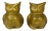 Vintage Solid Brass Miniature Owl Model Figurines - a Pair For Sale