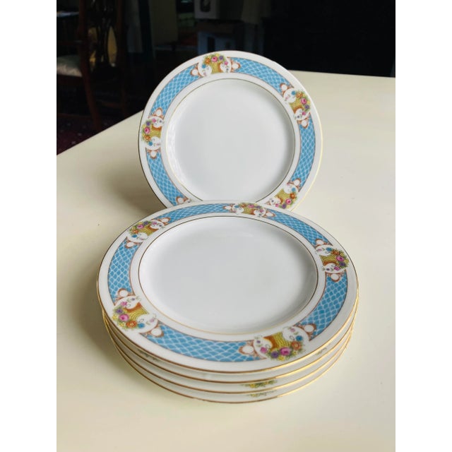 Vintage Hutschenreuther Selb Lhs Bavaria Columbia Fine Porcelain Dessert Bread Plates- Set of 5 For Sale In New York - Image 6 of 6