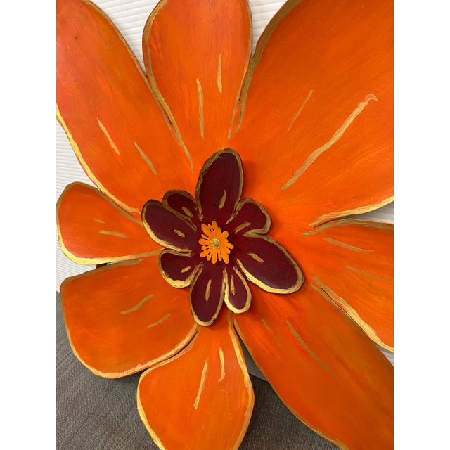 Pat & Andre Juneau Metal Flower Wall Sculpture, Extra Large For Sale - Image 11 of 12