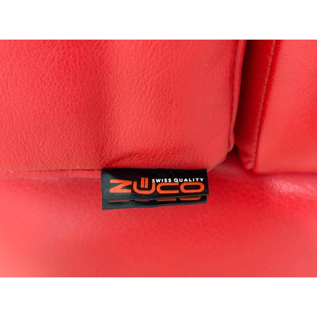 Carat Club Chair in Red Leather from Züco For Sale - Image 11 of 13