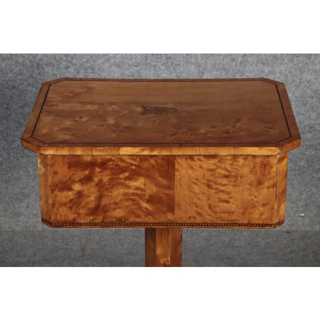 Antique Biedermeier Sewing Table in Birch, 1830 For Sale - Image 16 of 18