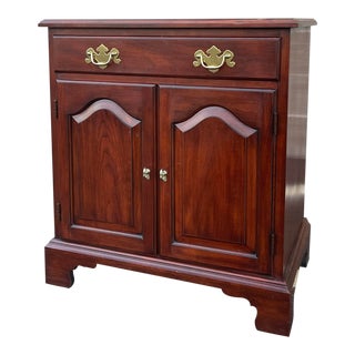 1990s Henkel Harris Chippendale Cherry Nightstand For Sale
