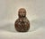 Crouching lion sitting atop a round ball, hand-carved oak wooden finial, decorative cap for a grand staircase newel post....