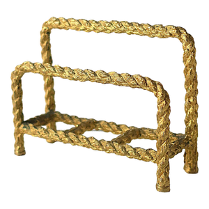 Gold Gilt Rope Letter Mail Holder, Circa 1960s