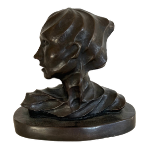 Modern Bronze Female Bust Sculpture Art Figurine