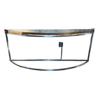 Custom Long Cantilevered Demilune Console For Sale