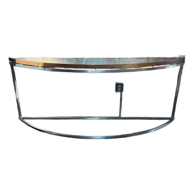 Custom Long Cantilevered Demilune Console For Sale