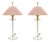 1980s Speer Pair of Brass & Blown Glass Tower Lamps For Sale