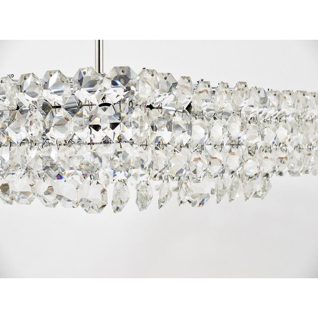 Large Austrian Square Chandelier with Diamond-Shaped Crystals from Bakalowits & Söhne, 1950s For Sale - Image 3 of 18
