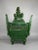 Chinoiserie Hand-Carved Large Chinese Spinach Jade Green Incense Burner For Sale - Image 3 of 11