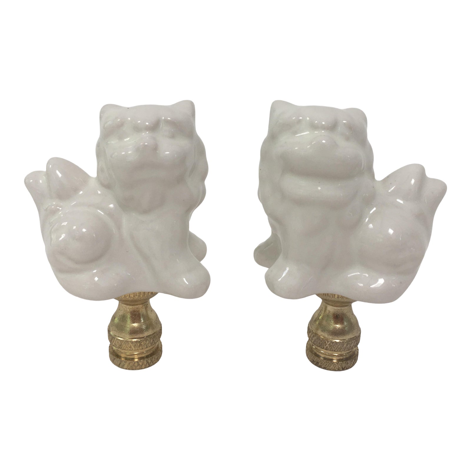Porcelain Foo Dog Finials a Pair Chairish